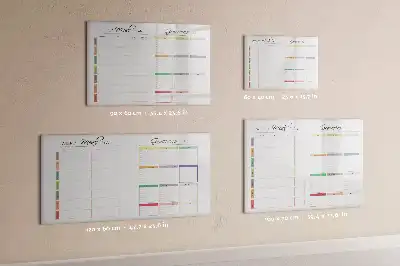 Magnetisch glazen memobord voor wekelijks menu