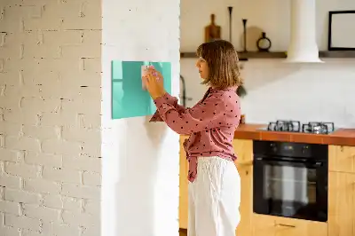 Beschrijfbaar glazen magneetbord in de kleur turkoois