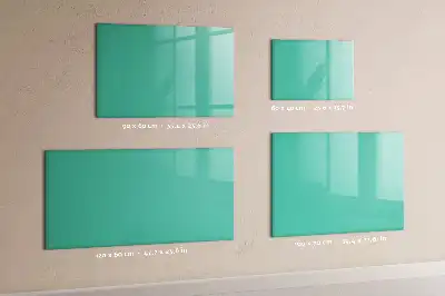 Beschrijfbaar glazen magneetbord in de kleur turkoois