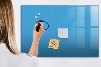 Magnetisch glazen schrijfbord voor notities en foto's lichtblauw