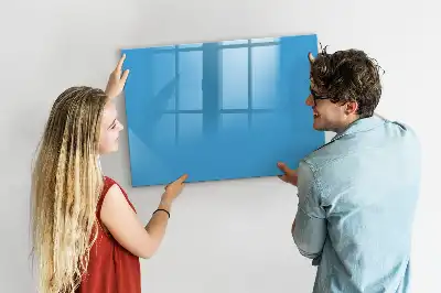 Magnetisch glazen schrijfbord voor notities en foto's lichtblauw