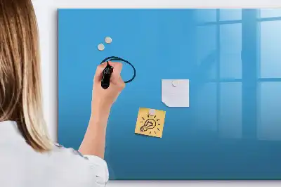 Magnetisch glazen schrijfbord voor notities en foto's lichtblauw