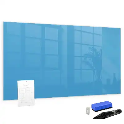 Magnetisch glazen schrijfbord voor notities en foto's lichtblauw