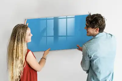 Magnetisch glazen schrijfbord voor notities en foto's lichtblauw