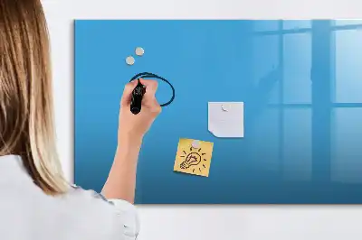 Magnetisch glazen schrijfbord voor notities en foto's lichtblauw