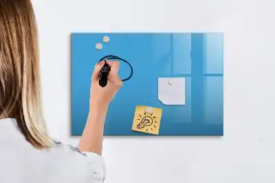 Magnetisch glazen schrijfbord voor notities en foto's lichtblauw