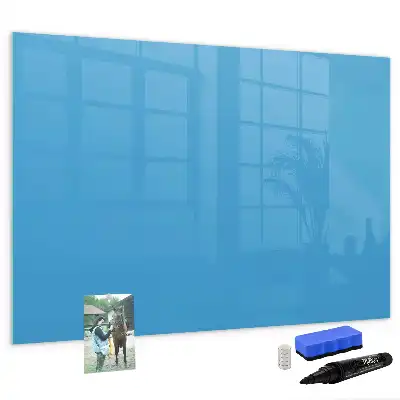 Magnetisch glazen schrijfbord voor notities en foto's lichtblauw