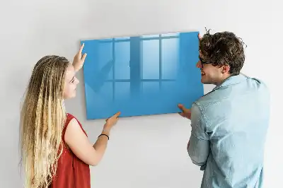 Magnetisch glazen schrijfbord voor notities en foto's lichtblauw