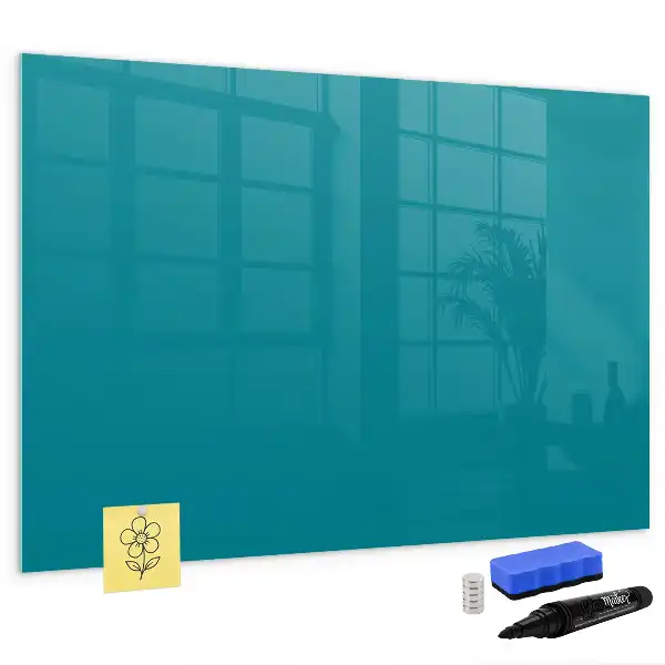 Beschrijfbaar glazen magneetbord in marineblauw design