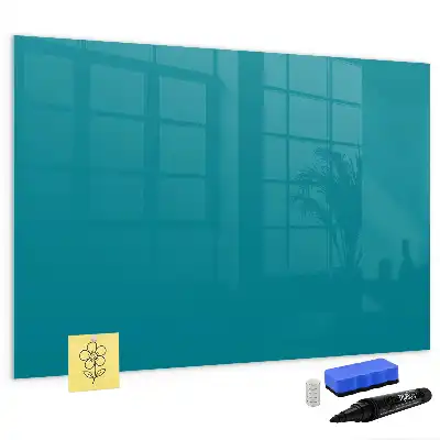 Beschrijfbaar glazen magneetbord in marineblauw design