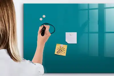 Beschrijfbaar glazen magneetbord in marineblauw design