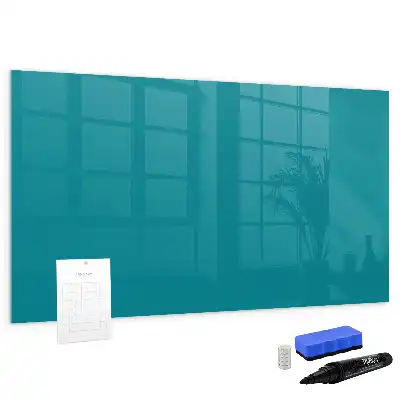 Beschrijfbaar glazen magneetbord in marineblauw design