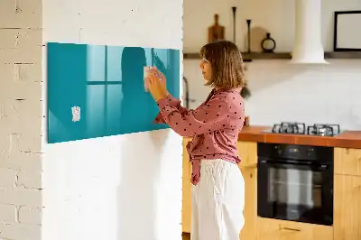 Beschrijfbaar glazen magneetbord in marineblauw design