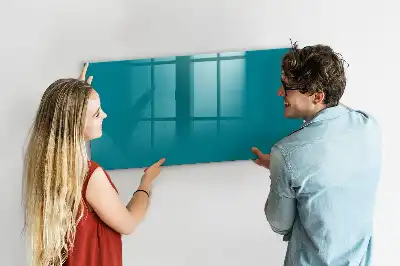 Beschrijfbaar glazen magneetbord in marineblauw design