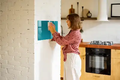 Beschrijfbaar glazen magneetbord in marineblauw design