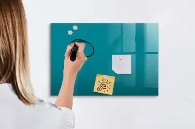 Beschrijfbaar glazen magneetbord in marineblauw design