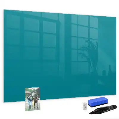 Beschrijfbaar glazen magneetbord in marineblauw design