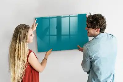 Beschrijfbaar glazen magneetbord in marineblauw design