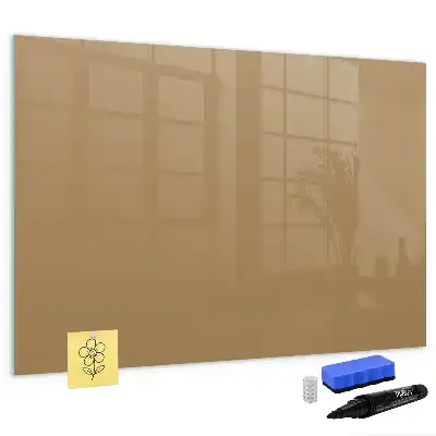 Magnetisch glazen schrijfbord voor notities en foto's donkerbeige