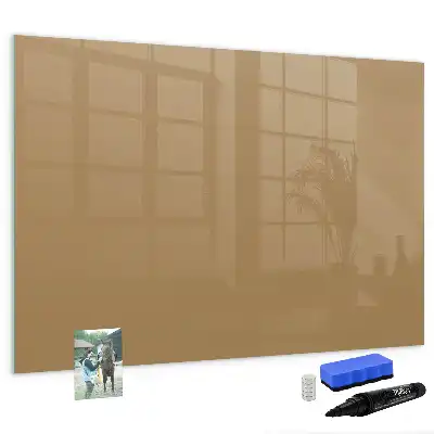Magnetisch glazen schrijfbord voor notities en foto's donkerbeige