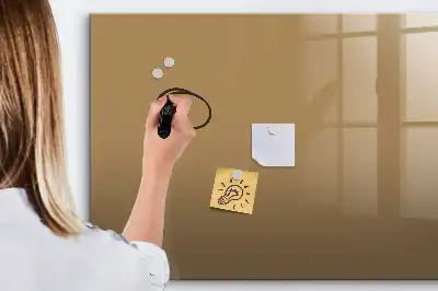 Magnetisch glazen schrijfbord voor notities en foto's donkerbeige