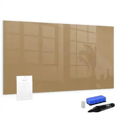 Magnetisch glazen schrijfbord voor notities en foto's donkerbeige