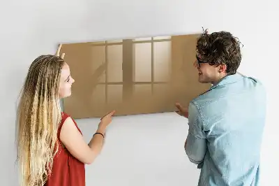 Magnetisch glazen schrijfbord voor notities en foto's donkerbeige