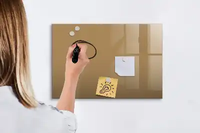 Magnetisch glazen schrijfbord voor notities en foto's donkerbeige