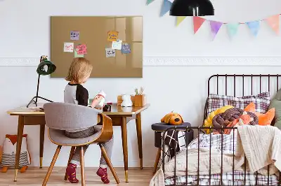 Magnetisch glazen schrijfbord voor notities en foto's donkerbeige