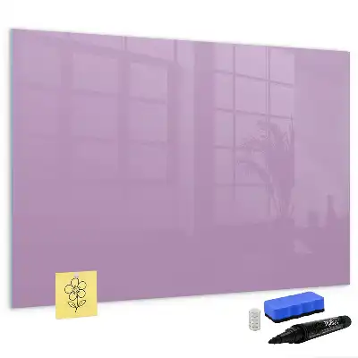 Beschrijfbaar glazen magneetbord in de kleur lila