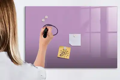 Beschrijfbaar glazen magneetbord in de kleur lila