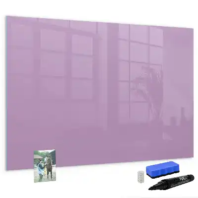 Beschrijfbaar glazen magneetbord in de kleur lila