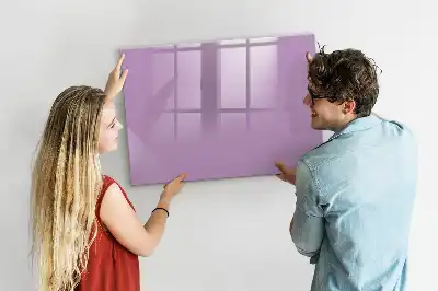 Beschrijfbaar glazen magneetbord in de kleur lila