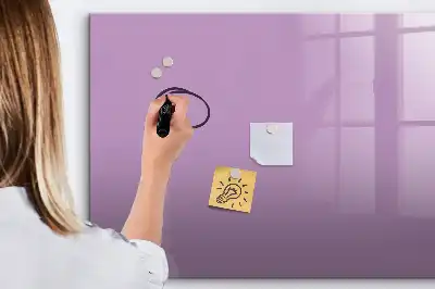 Beschrijfbaar glazen magneetbord in de kleur lila