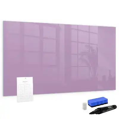 Beschrijfbaar glazen magneetbord in de kleur lila