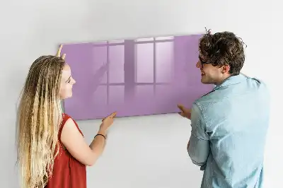 Beschrijfbaar glazen magneetbord in de kleur lila