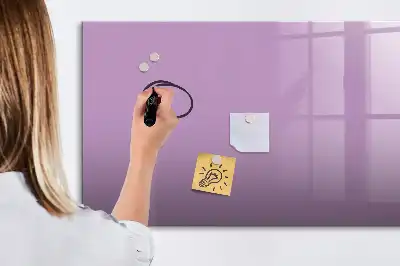 Beschrijfbaar glazen magneetbord in de kleur lila