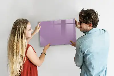 Beschrijfbaar glazen magneetbord in de kleur lila