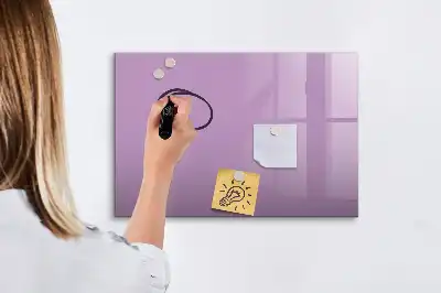 Beschrijfbaar glazen magneetbord in de kleur lila