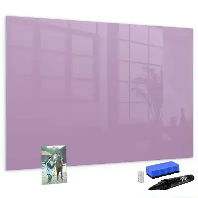 Beschrijfbaar glazen magneetbord in de kleur lila