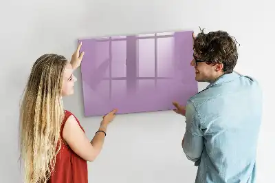 Beschrijfbaar glazen magneetbord in de kleur lila