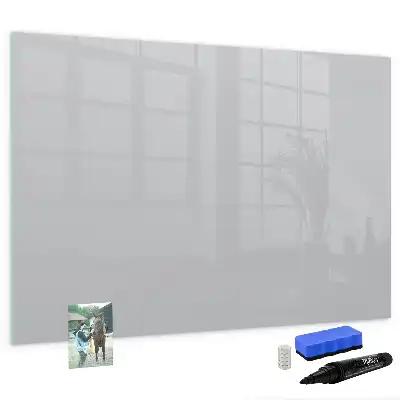 Magnetisch glazen schrijfbord voor notities en foto's lichtgrijs