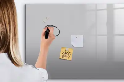 Magnetisch glazen schrijfbord voor notities en foto's lichtgrijs