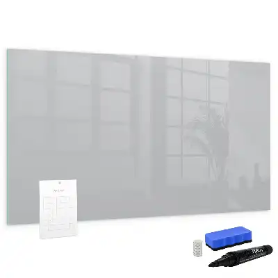 Magnetisch glazen schrijfbord voor notities en foto's lichtgrijs