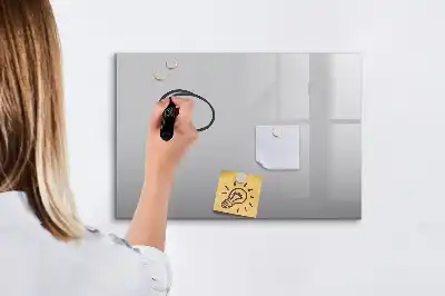 Magnetisch glazen schrijfbord voor notities en foto's lichtgrijs