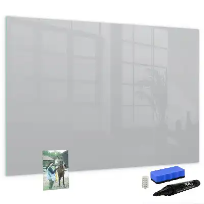 Magnetisch glazen schrijfbord voor notities en foto's lichtgrijs