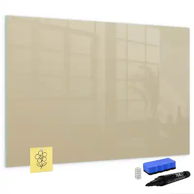 Beschrijfbaar glazen magneetbord beige