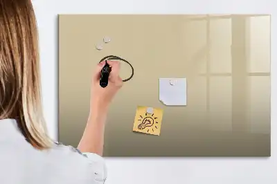Beschrijfbaar glazen magneetbord beige