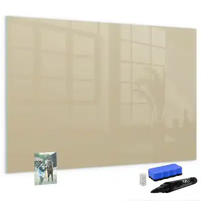 Beschrijfbaar glazen magneetbord beige