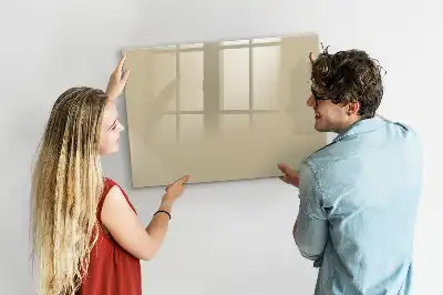 Beschrijfbaar glazen magneetbord beige